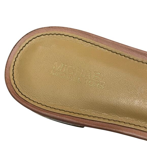 Michael Michael Kors Willa Bow Slide Sandals 9.5M Flat Leather Pink Open Toe - Picture 6 of 10